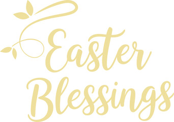 Elegant Easter Blessings Calligraphy with Floral Design – Religious Typography Art
