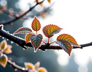  low angle forest floor soft morning light, glistening frost crystals white background editorial content, desktop wallpaper