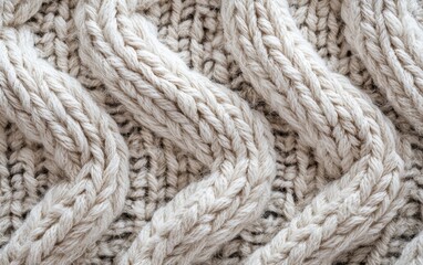 Soft and cozy woolen texture with interwoven threads in a knitted pattern