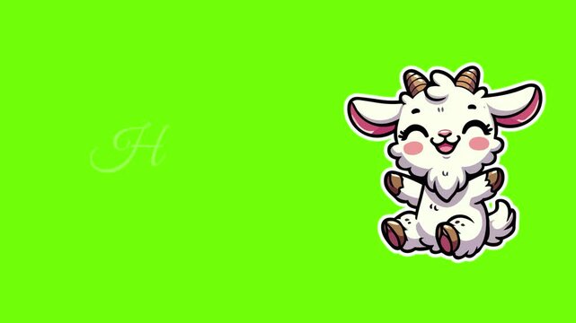 animation goat croma key idul adha