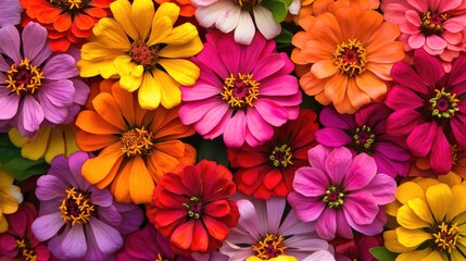 Vibrant Bouquet of Colorful Zinnias