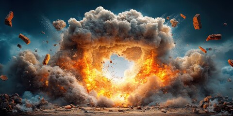 Fire explosion banner Banner