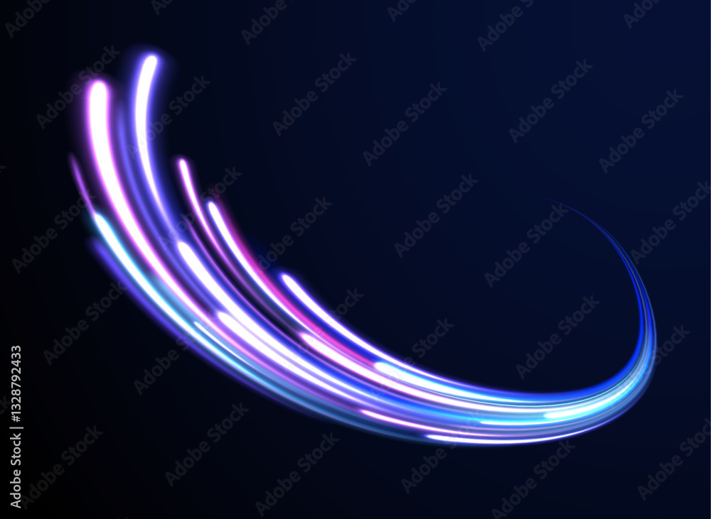 Canvas Prints surreal neon vortexes: a spectacular display of rotating and spinning energy hoops, creating a beaut