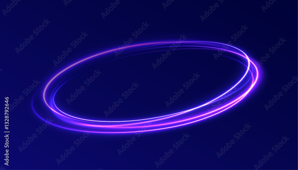 Canvas Prints surreal neon vortexes: a spectacular display of rotating and spinning energy hoops, creating a beaut