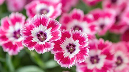 Obraz premium Closeup of Pink and White Dianthus Flowers