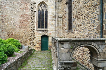 Detail of the Cathedral of St. Vincent in Saint Malo in Brittany, France