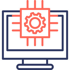 Technology line color icon