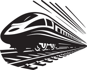 Naklejka premium vector illustration of a train, train logo design, train vector icon, train silhouette vector, train silhouette vector black and white