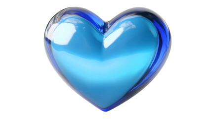 blue heart isolated on white background 