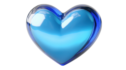 blue heart isolated on white background 
