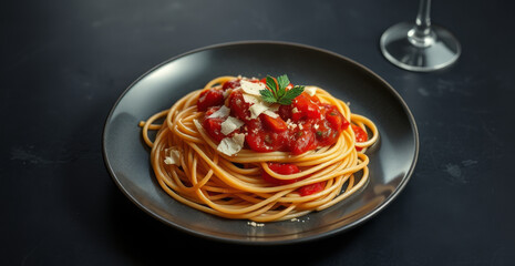 Hearty Tomato Spaghetti Dish with Parmesan
