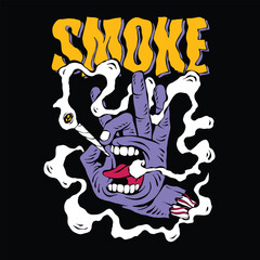 smoking hand illustration artwork vector