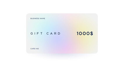 Minimal gift card design vector with 100, 300, 500 and 1000 dollar. Shopping gift card in minimal design.