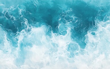 Obraz premium A cool turquoise ocean gradient. Featuring turquoise blues, light greens, and soft whites