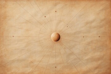 Fototapeta premium Intricate celestial design on aged parchment, featuring central