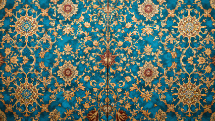 seamless pattern with blue flowers