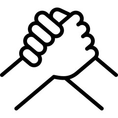 arm wrestling icon illustration design with outline