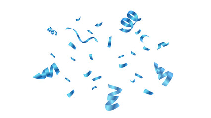 blue confetti and ribbon background vector