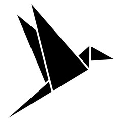 
Illustration showing a black origami icon on a white background