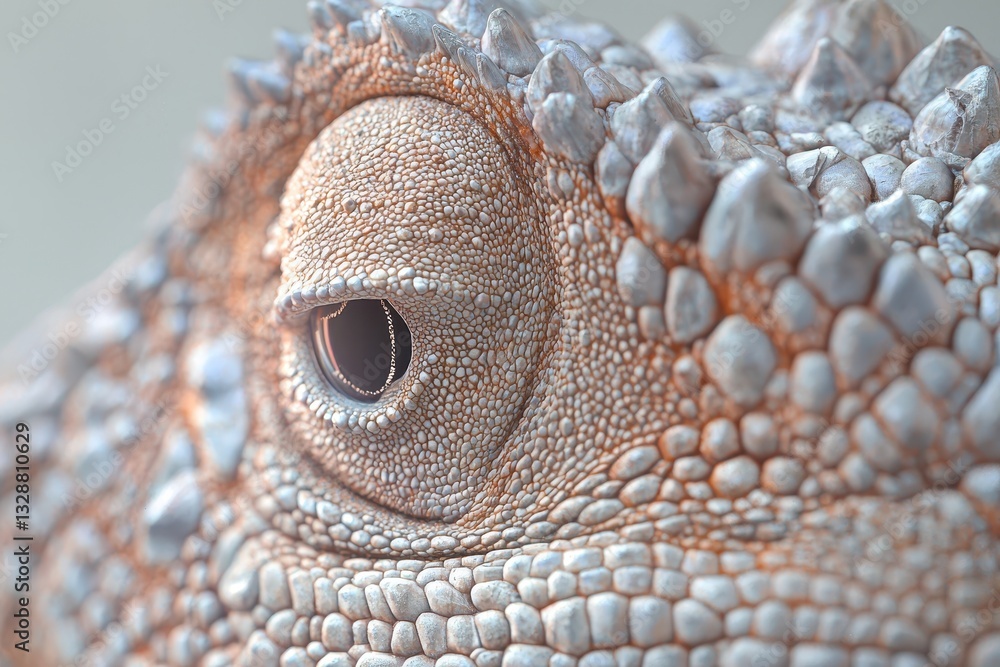 Poster close-up view of lizard eye with detailed texture and color patterns