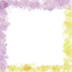 はじける水彩絵の具で描いた四角いフレーム