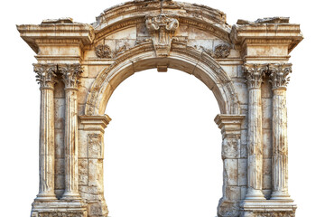 Naklejka premium Archway with detailed columns on clear background