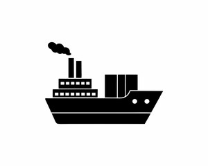 Obraz premium creative silhouette Cargo Ship Icon victor illustration 