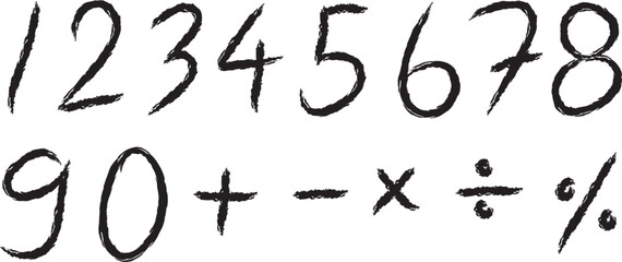 hand drawn number vector illustration