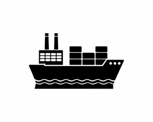  creative silhouette Cargo Ship Icon victor illustration 