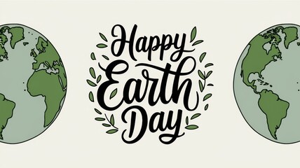 Happy Earth Day design with greenery, celebrating environmental awareness, eco-friendly themes, nature conservation, and global unity for a sustainable future.