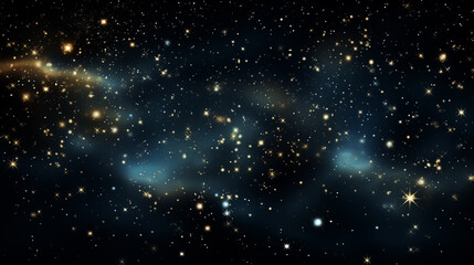 Fototapeta premium Starry Sky with Nebula Clouds and Bright Distant Stars