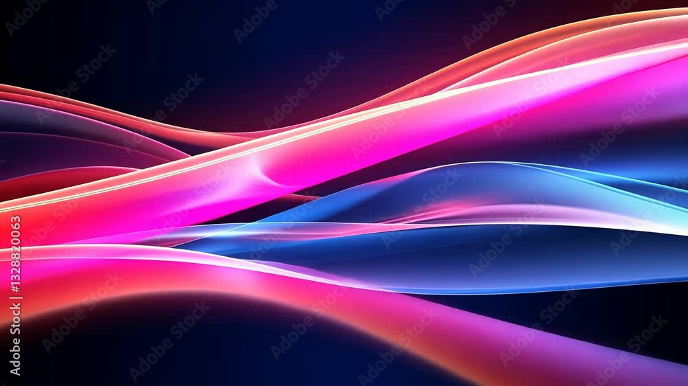 Poster abstract flowing vibrant colors. dynamic, smooth, and colorful lines intertwine in a captivating dis