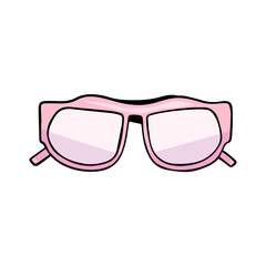 Hand-drawn color illustration of summer sunglasses