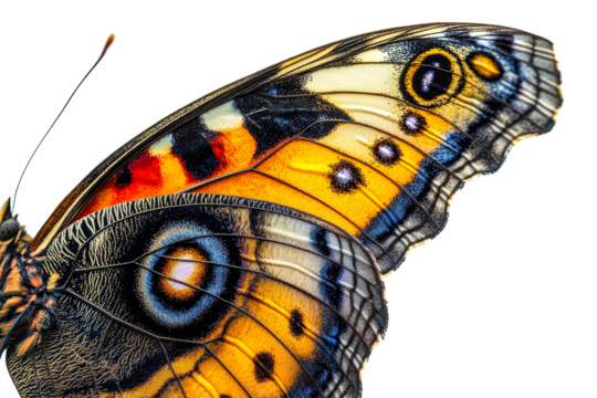 Butterfly wing detail showcasing vibrant colors and patterns
