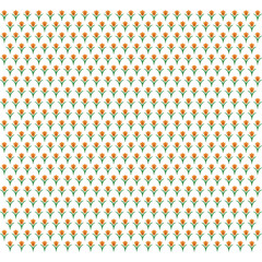 a pattern of orange flowers on a white background