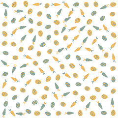 a pattern of carrots and other vegetables