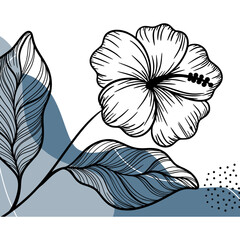 Beauty Leaf Corner Border Illustration