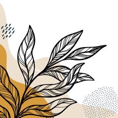 Beauty Leaf Corner Border Illustration