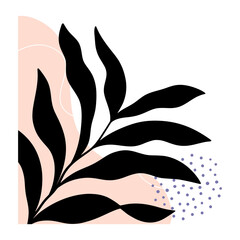 Fototapeta premium Beauty Leaf Corner Border Illustration