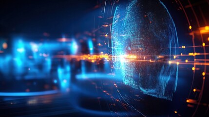 Digital transformation event ai innovations in technology virtual space graphic design futuristic environment immersive perspective