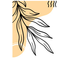 Beauty Leaf Corner Border Illustration
