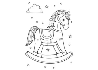 wooden horse classic wooden rocking horse toy Coloring pages Design