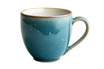 Beautiful blue ceramic mug with a glossy finish