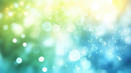 Fototapeta premium Vibrant, abstract swirls of blue and green meld in a mesmerizing blur, capturing an ethereal glow that illuminates every corner of the canvas