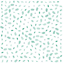 a pattern of green leaves and berries