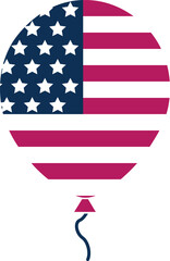 american flag balloon illustration, patriotic usa hot air balloon vector, independence day celebration balloon