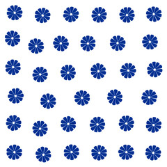 a pattern of blue flowers on a white background
