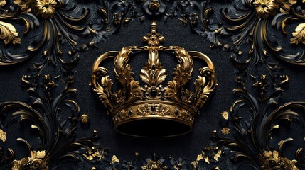 Gold Crown Baroque Decor Royalty