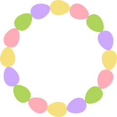 Colorful Easter Egg Circle Decoration design isolated.
Spring Easter egg wreath flat vector illustration. 
Easter Eggs in Circular Arrangement.
Good for greeting card, poster, banner, leaflet.
