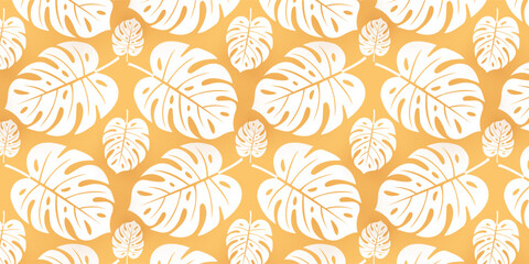 collection of colorful tropical seamless pattern. nature floral abstract background with monstera leaves.